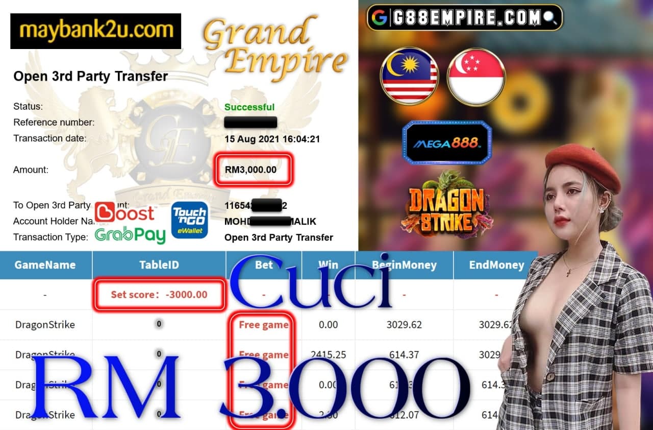 MEGA888 - DRAGONSTRIKE CUCI RM3,000!!!