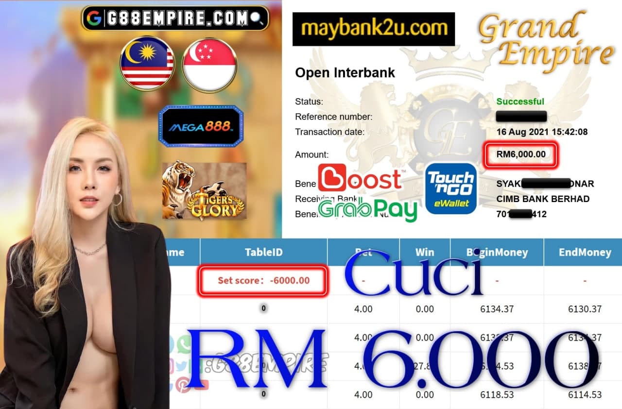 MEGA888 -TIGERGLORY  CUCI RM6,000