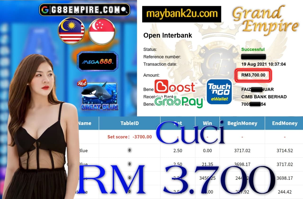 MEGA888 - GREATBLUE CUCI RM3,700!!!