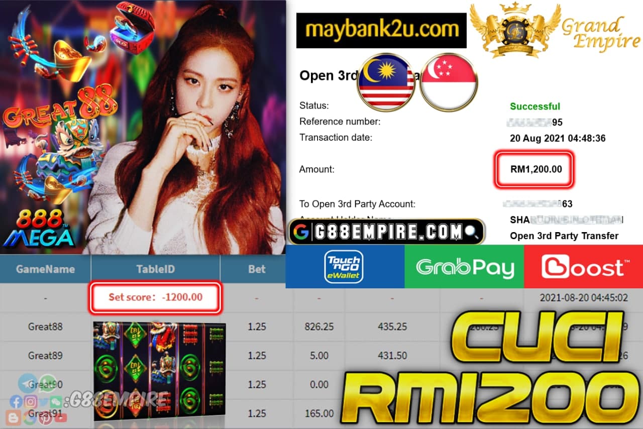 MEGA888 - GREAT88 CUCI RM1.200!!!