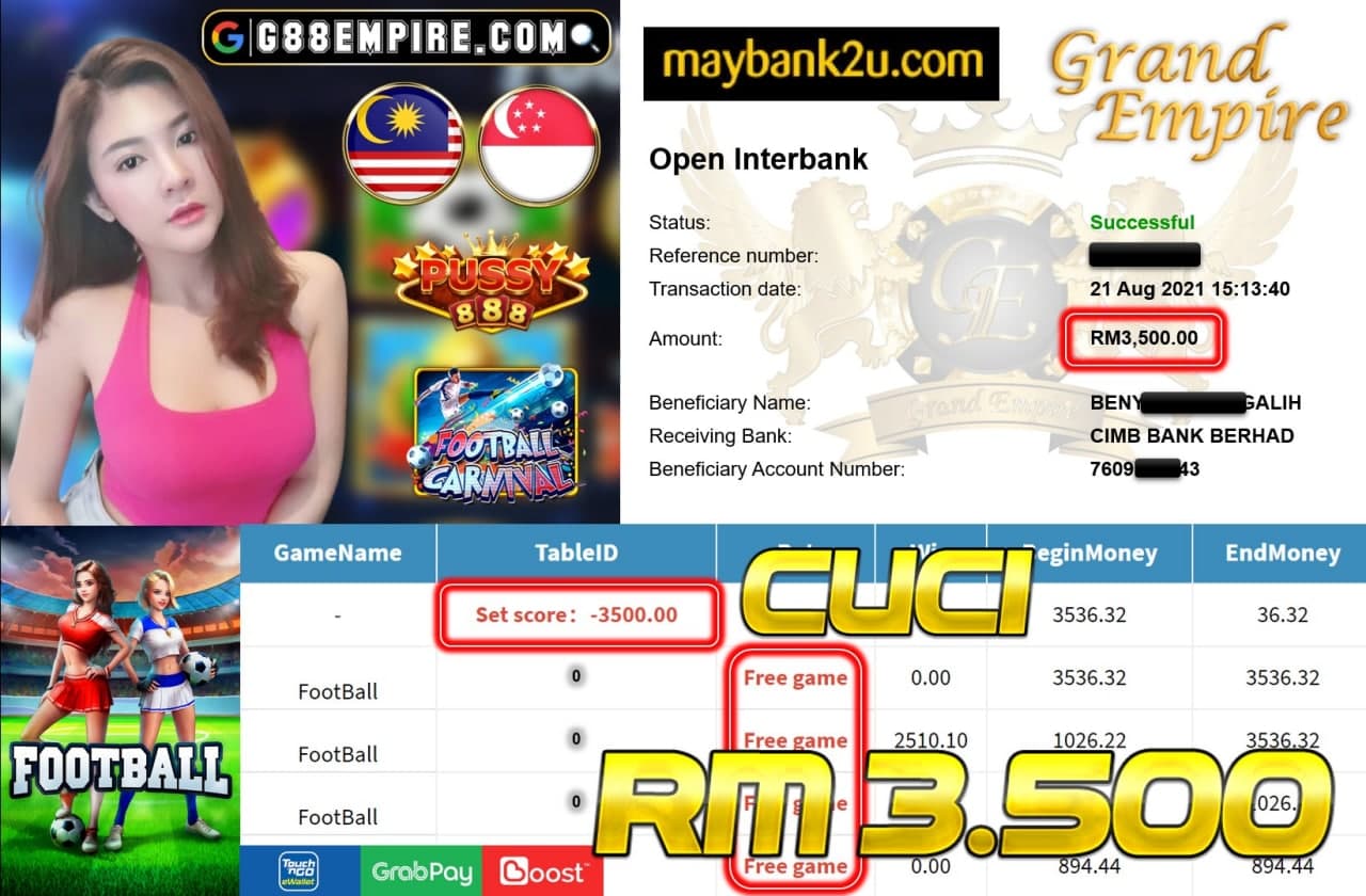 PUSSY888 - FOOTBALL CUCI RM3,500!!!