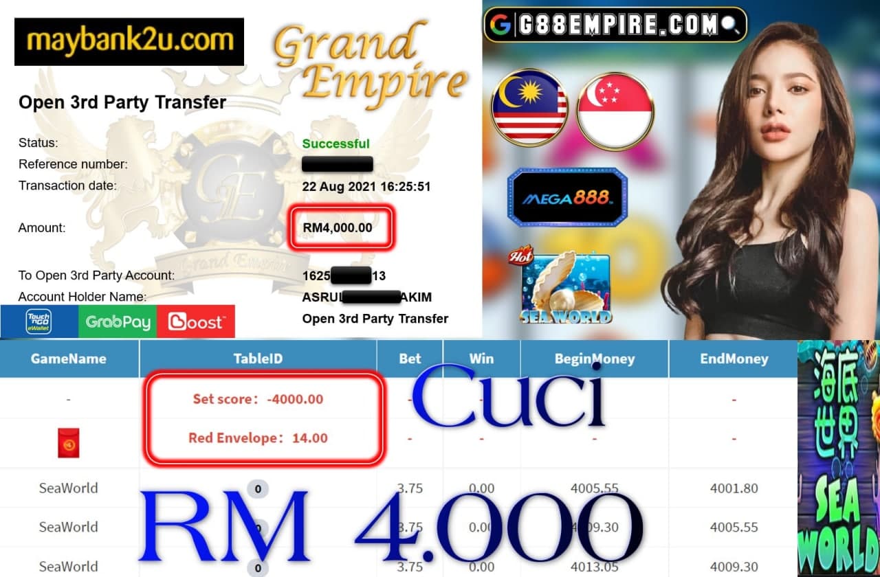 MEGA888 - SEAWORLD CUCI RM4,000!!!