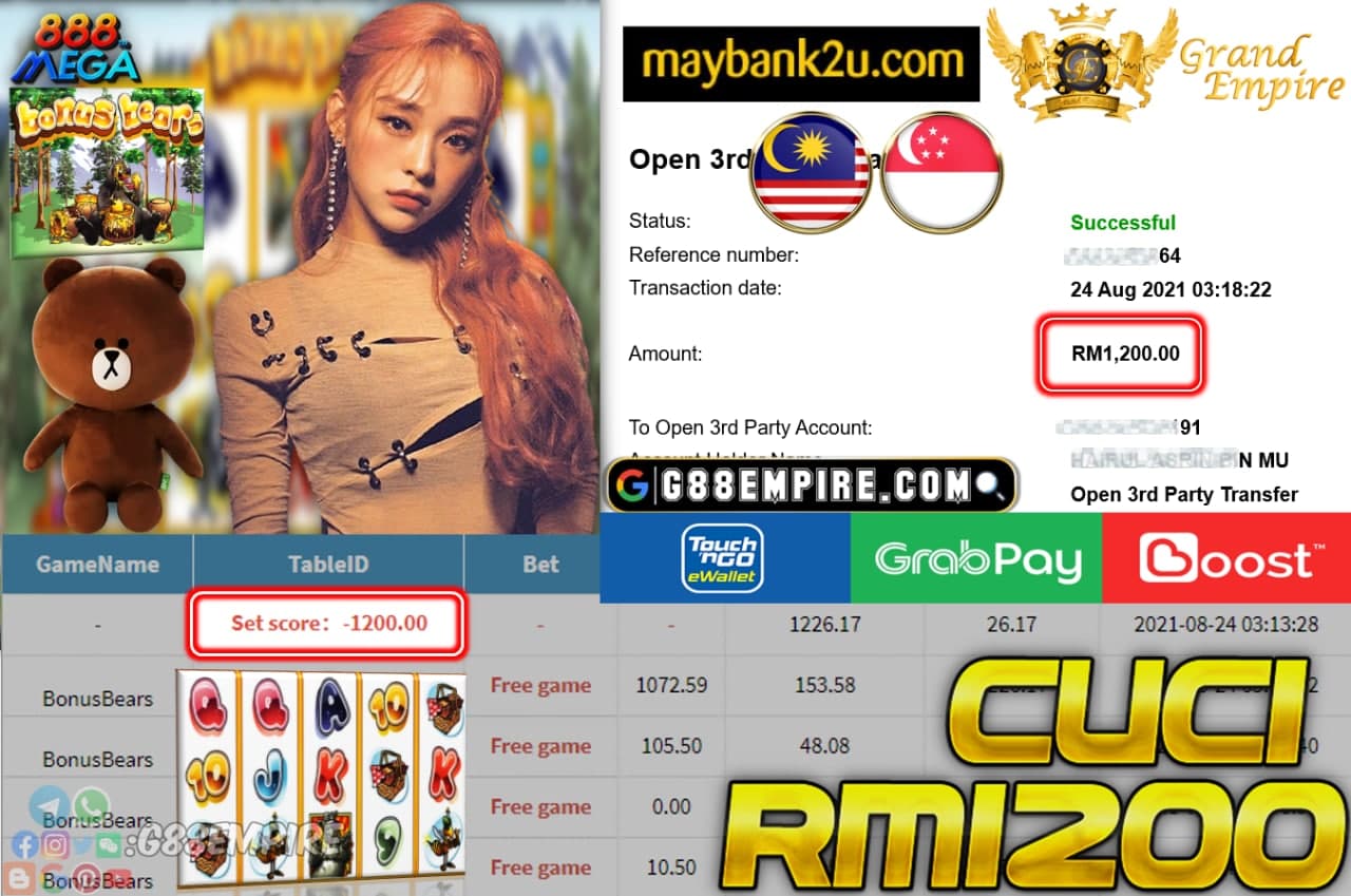 MEGA888 - BONUSBEARS CUCI RM1,200!!!