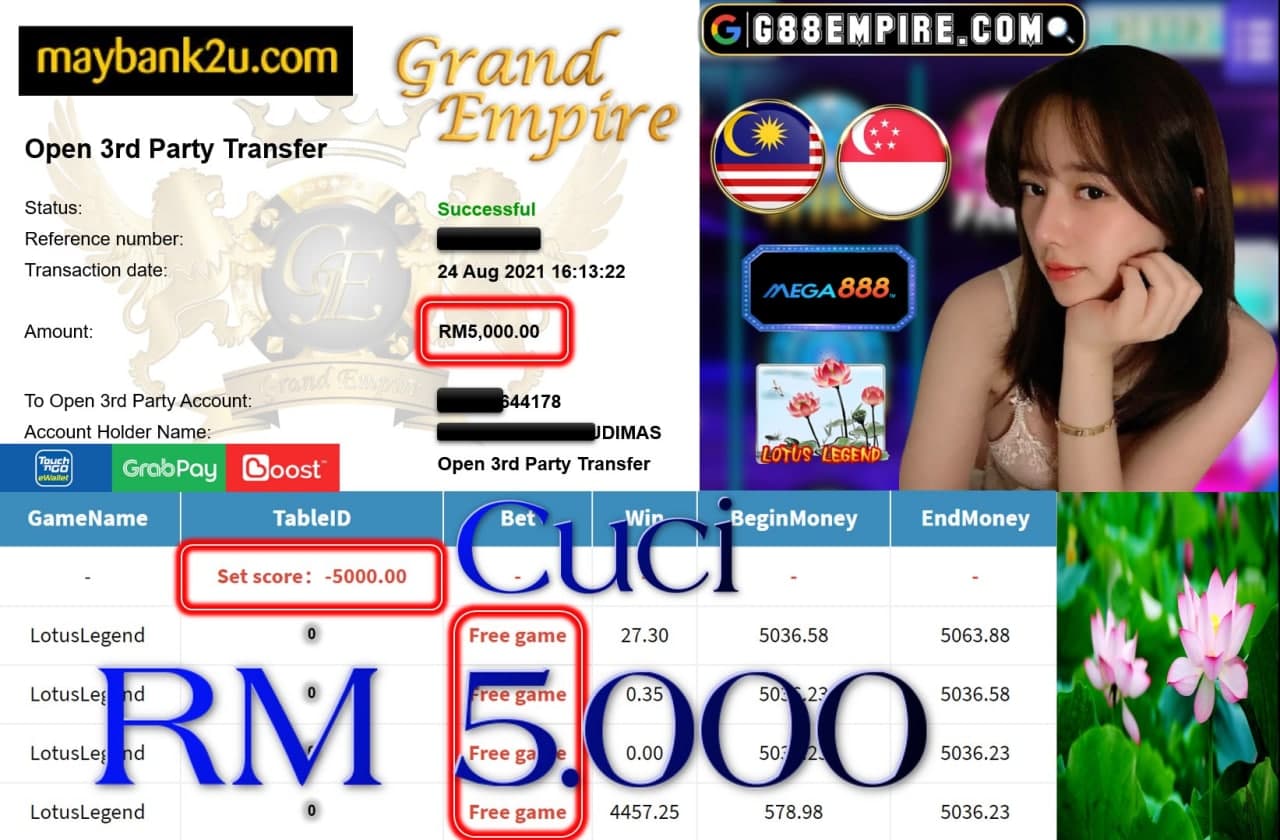 MEGA888 - LOTUSLEGEND CUCI RM5,000!!!