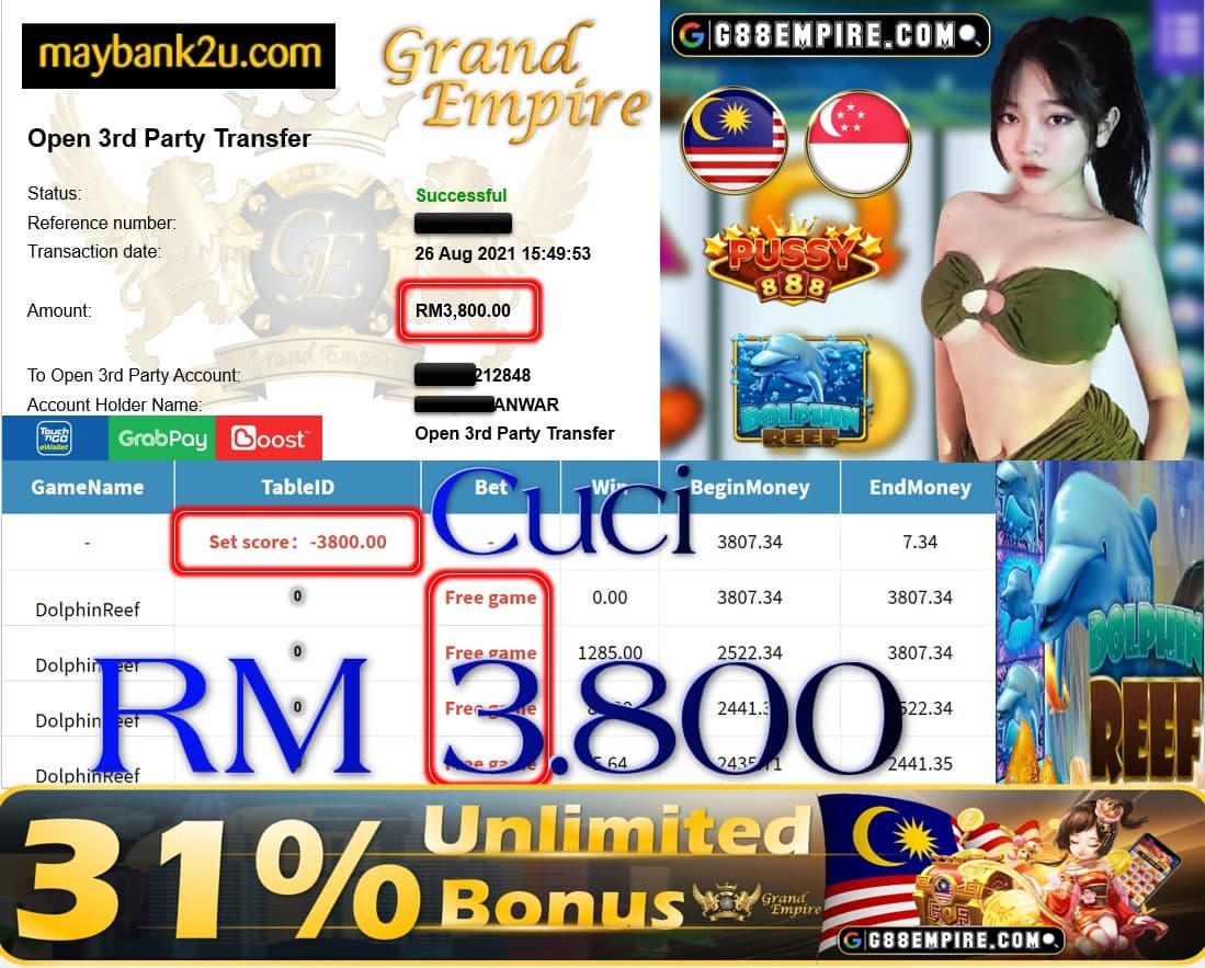 PUSSY888 - DOLPHINREEF CUCI RM3,800!!!