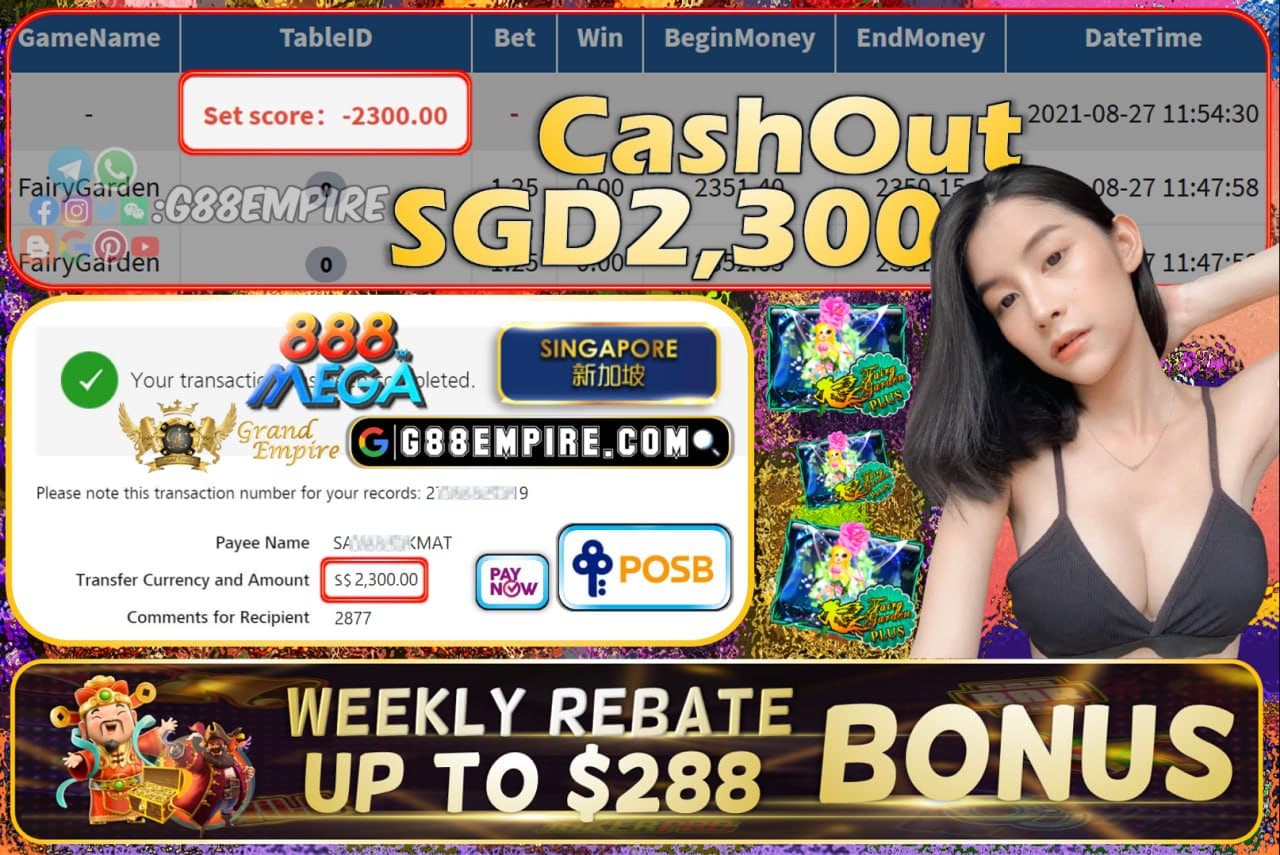 MEGA888 - FAIRYGARDEN CASHOUT SGD2300 !!!