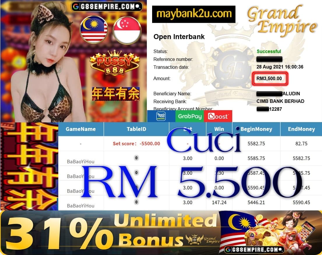 PUSSY888 - BABAOYIHOU CUCI RM5,500!!!