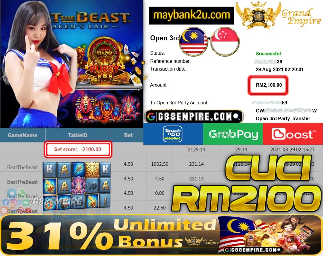 PUSSY888 - BEATTHEBEAST CUCI RM2,100!!!