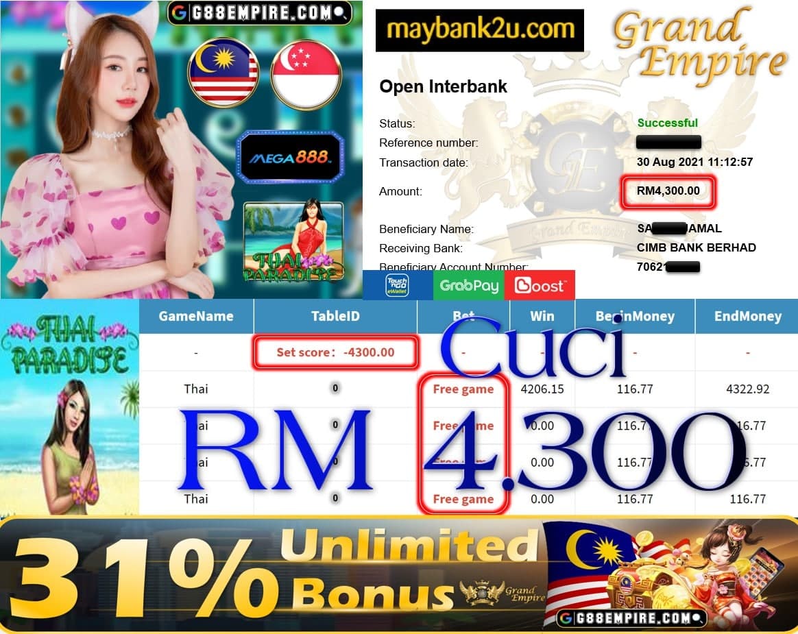 MEGA888 - THAI CUCI RM4,300!!!