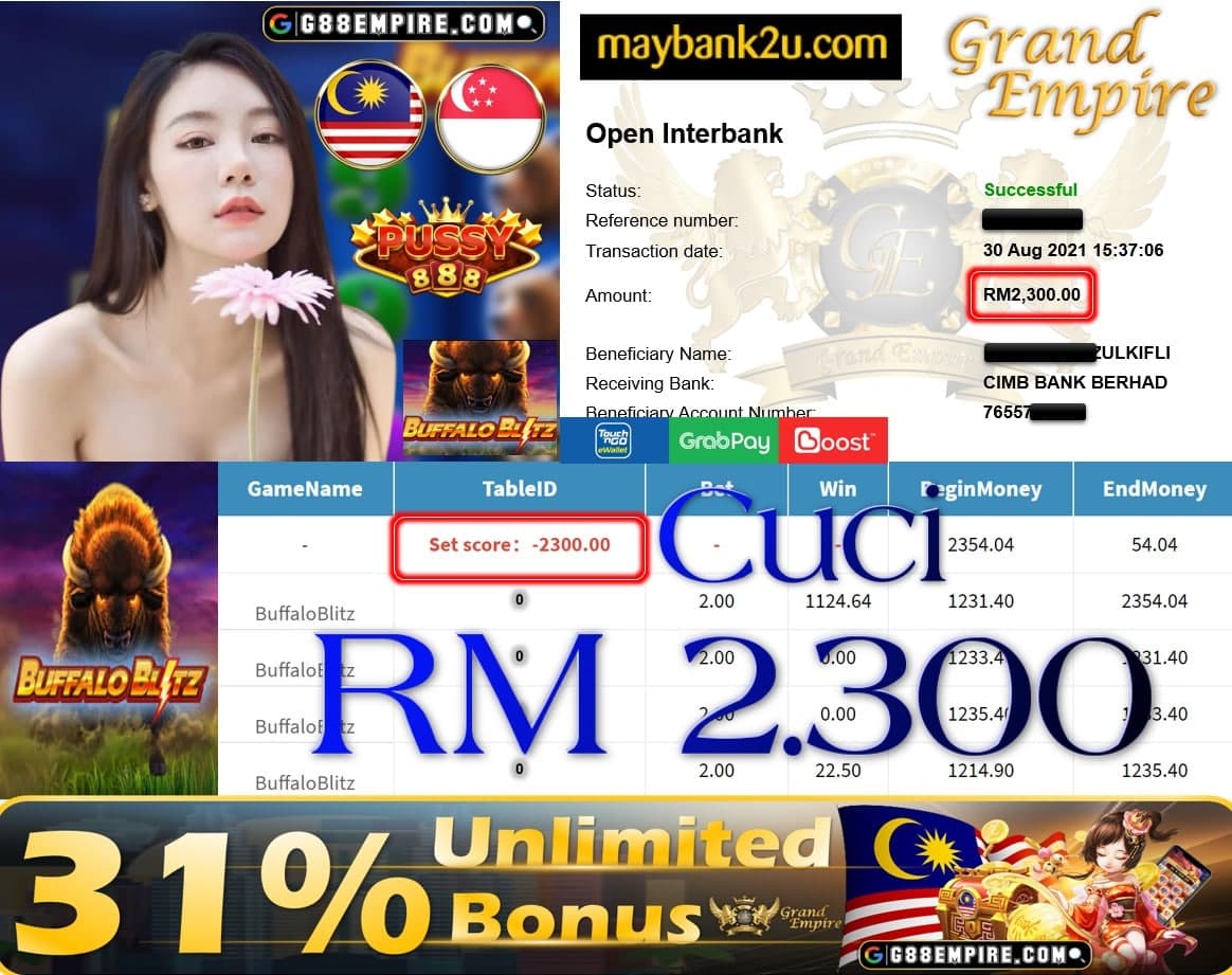 PUSSY888 - BUFFALO BLITZ CUCU RM2,300!!!