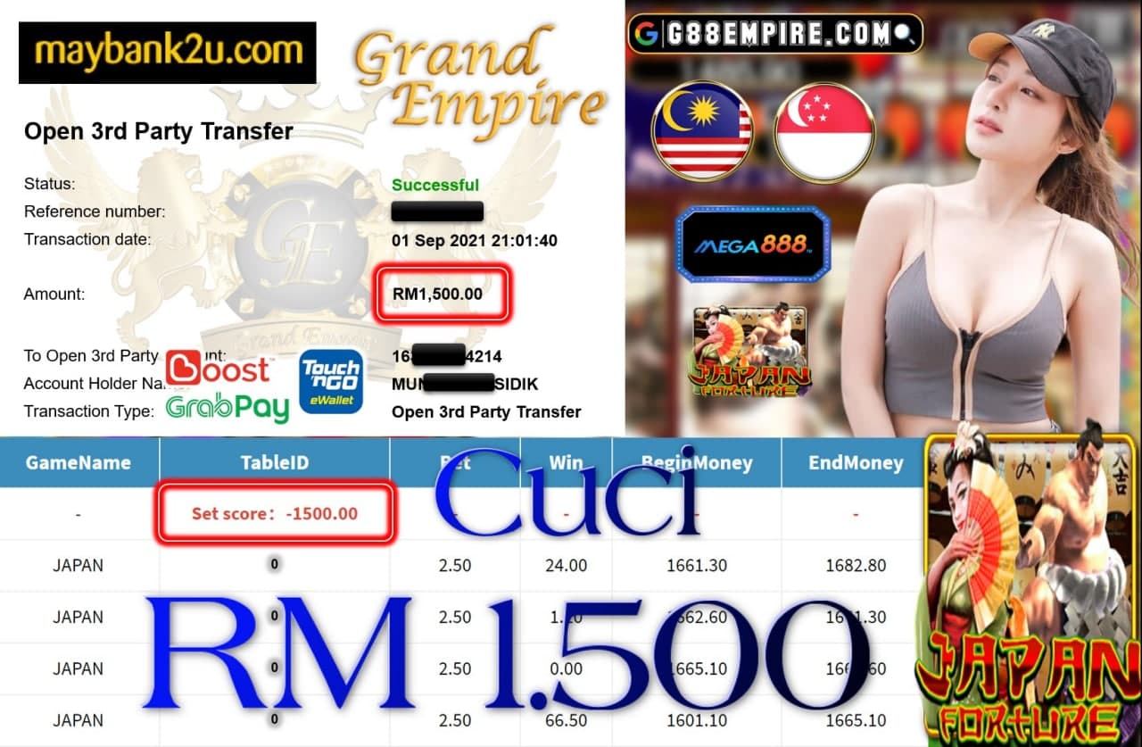 MEGA888 - JAPAN CUCI RM1,500!!!