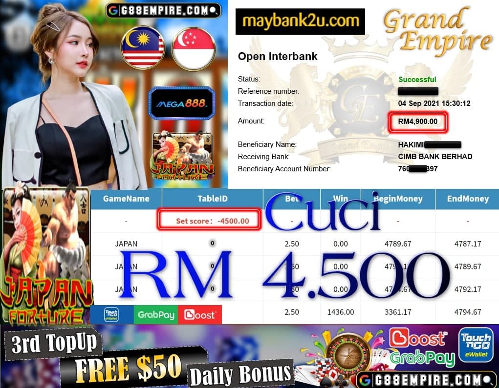 MEGA888 - JAPAN CUCI RM4,500!!!