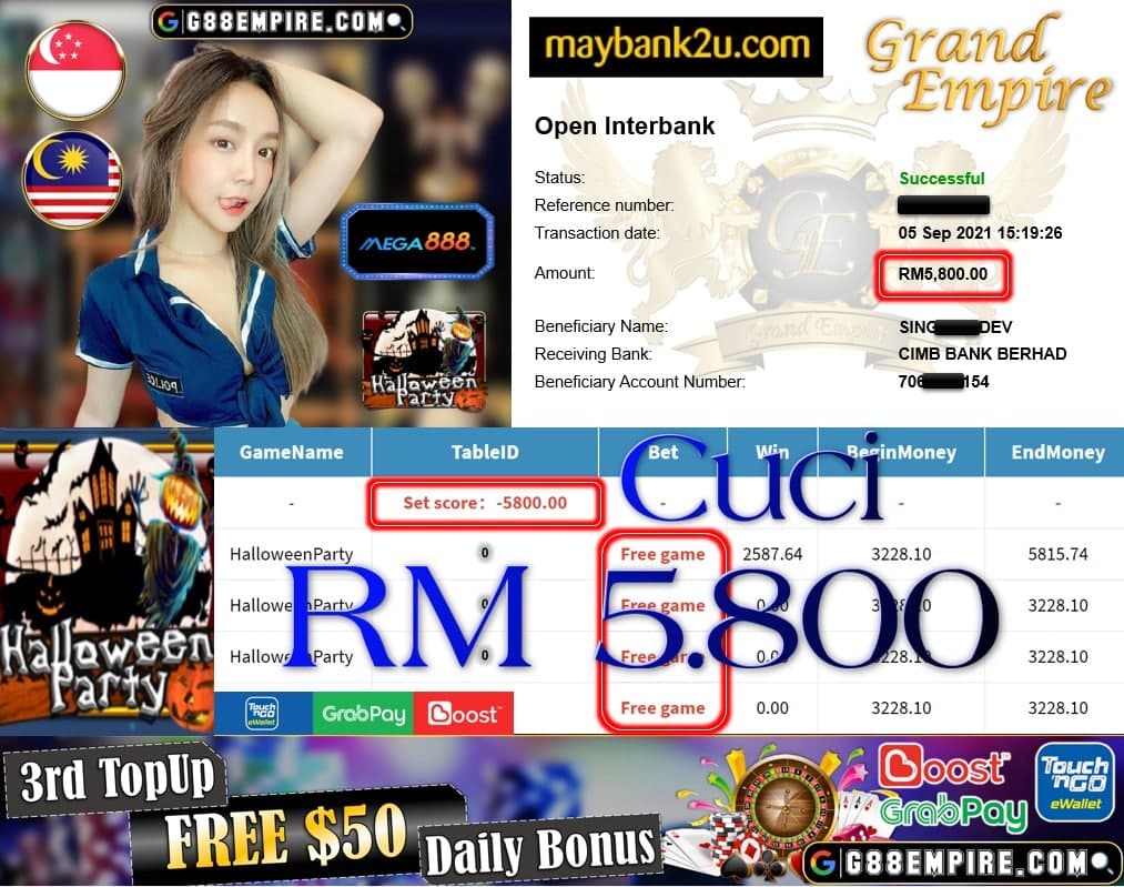 MEGA888 - HALLOWEN PARTY CUCI RM5,800!!!