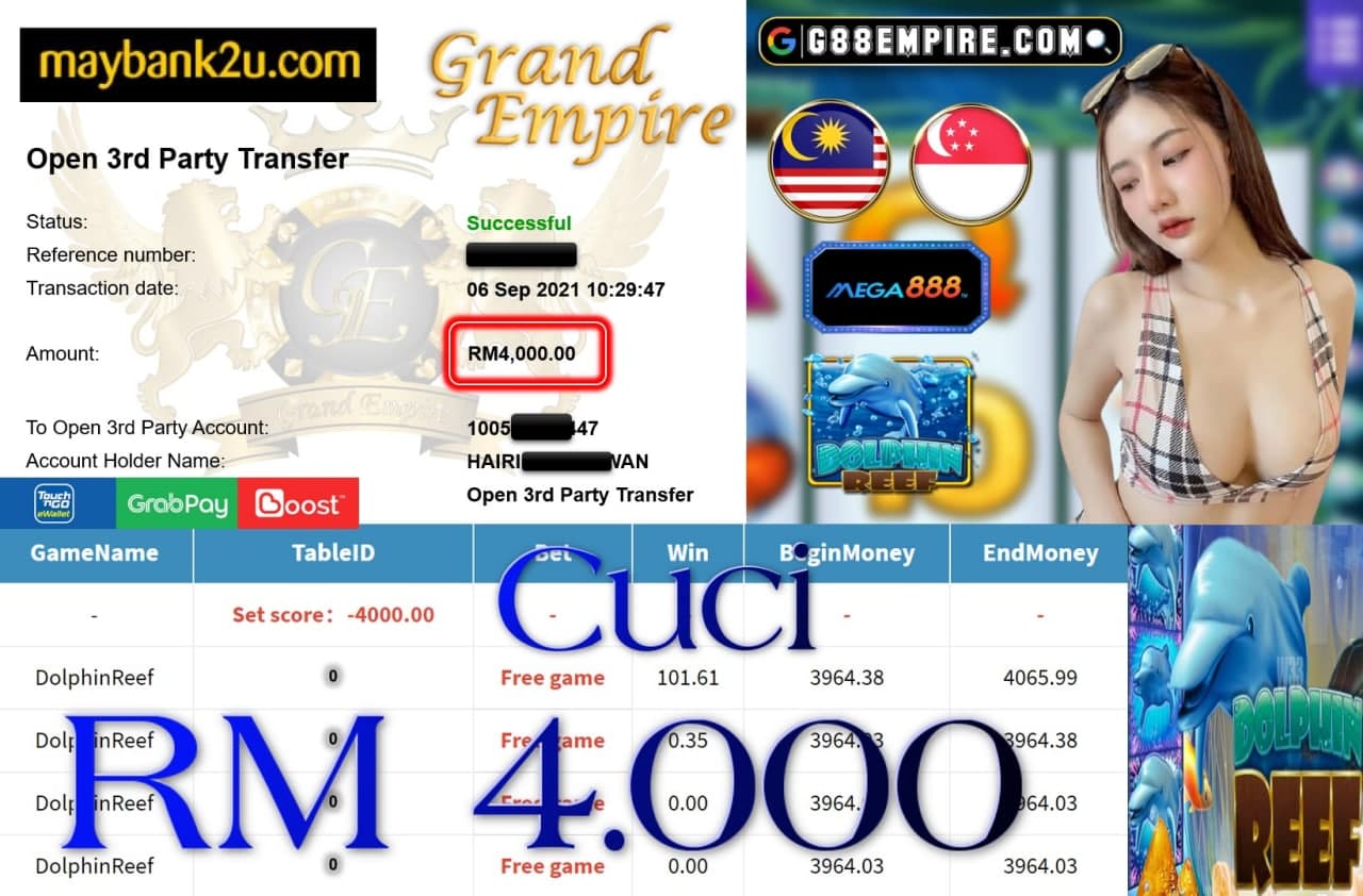 MEGA888 - DOLPHINREEF CUCI RM4,000!!!