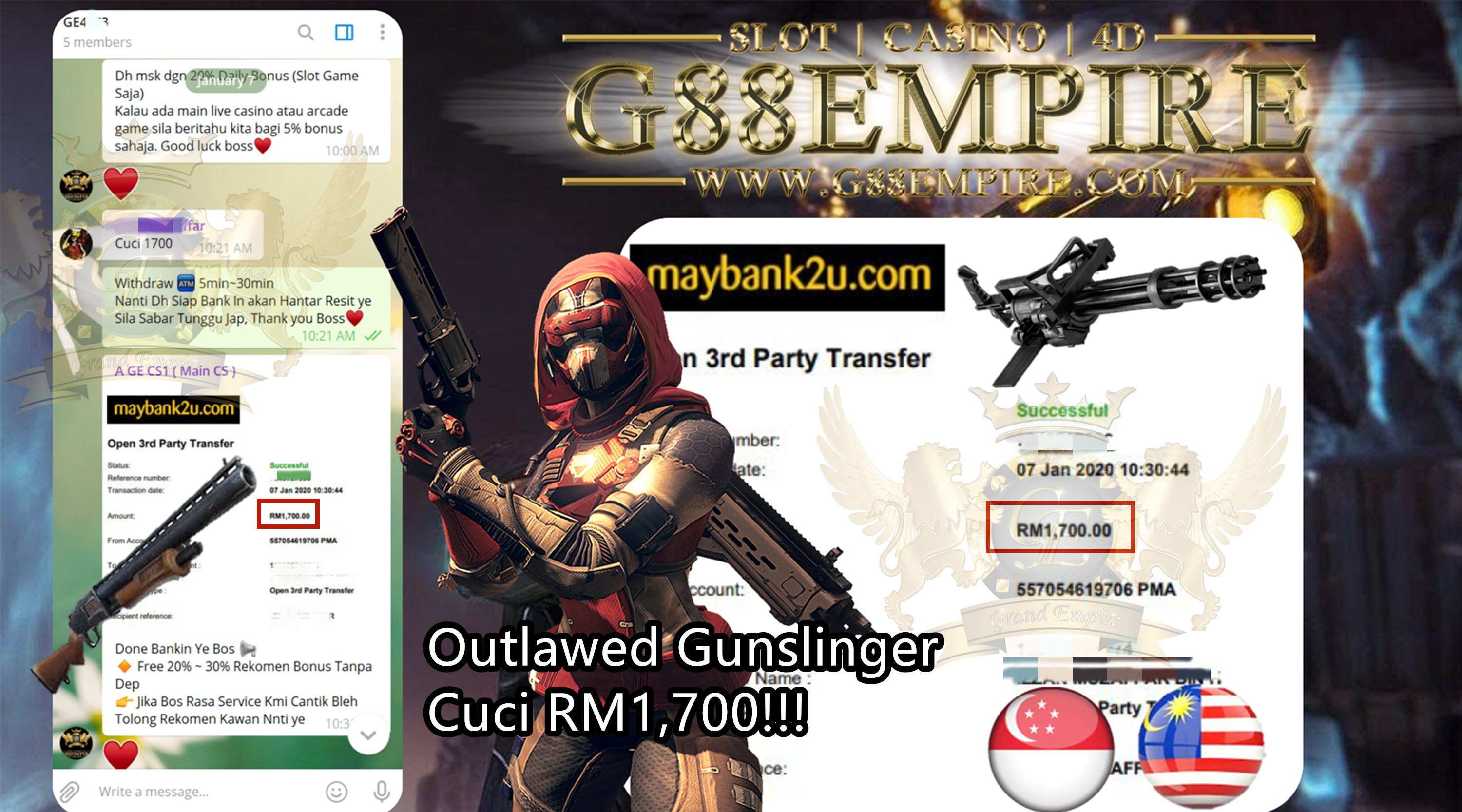 MEMBER MAIN OUTLAWED GUNSLINGER CUCI RM1,700!!!