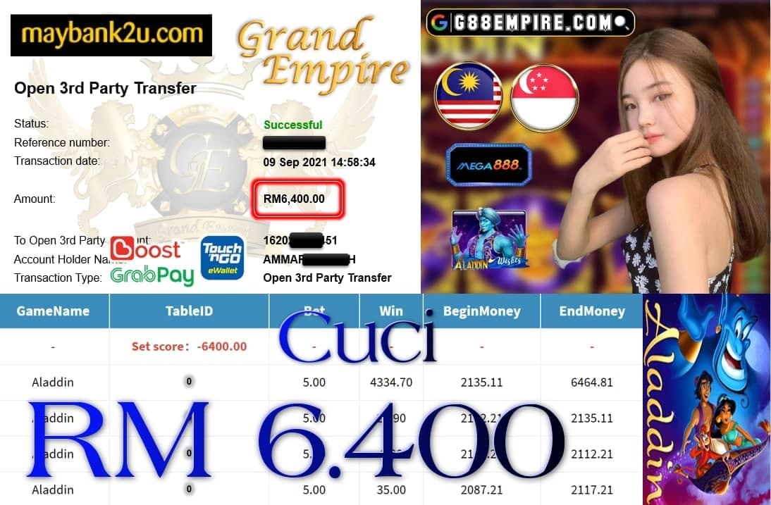 MEGA888 - ALLADIN CUCI RM6,400!!!