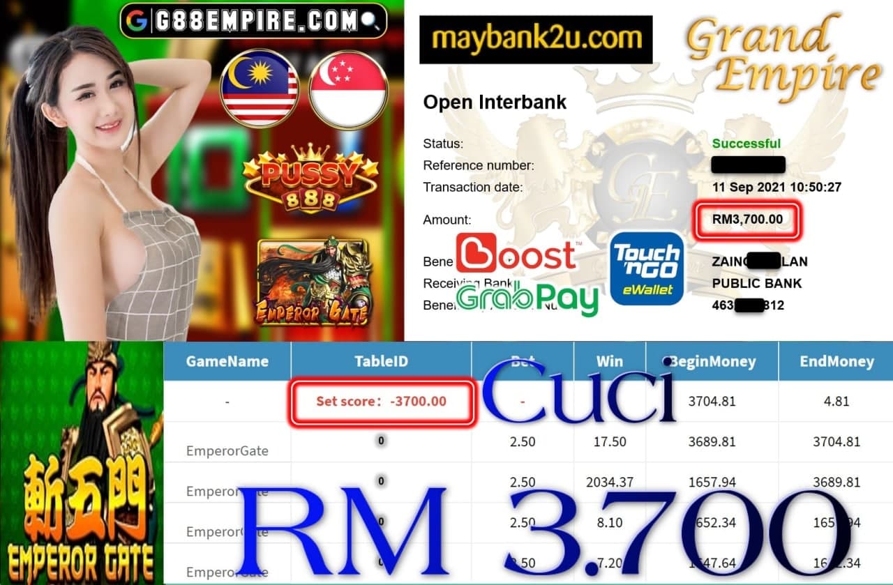 PUSSY888 - EMPRORGATE CUCI RM3,700!!!