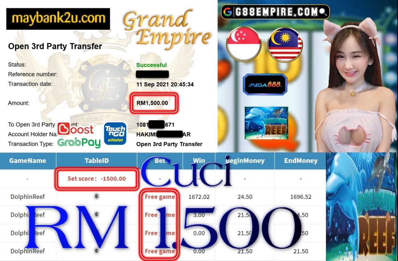 MEGA888 - DOLPHINREEF CUCI RM1,500!!!