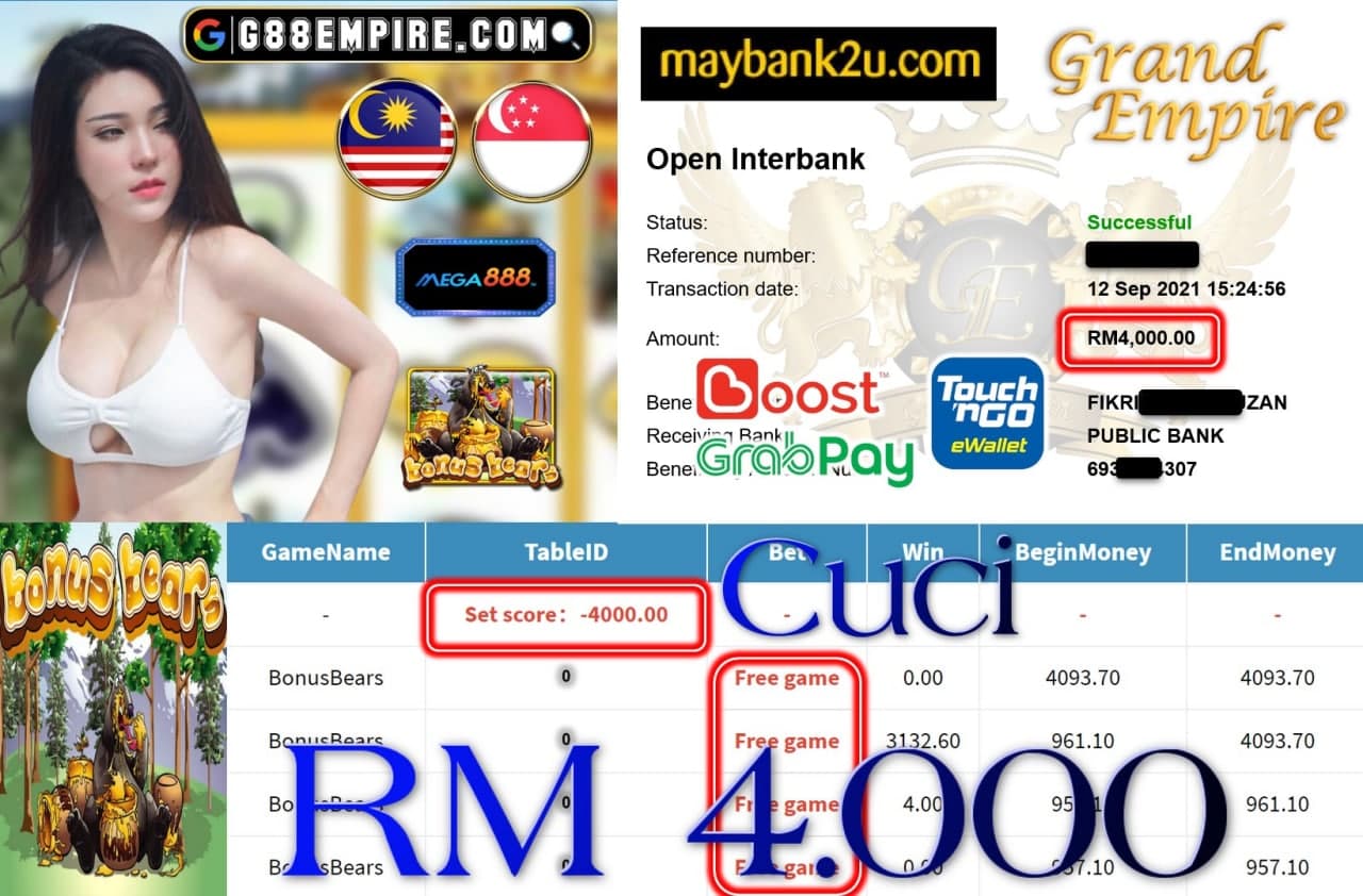 MEGA888 - BONUSBEARS CUCI RM4,000!!!