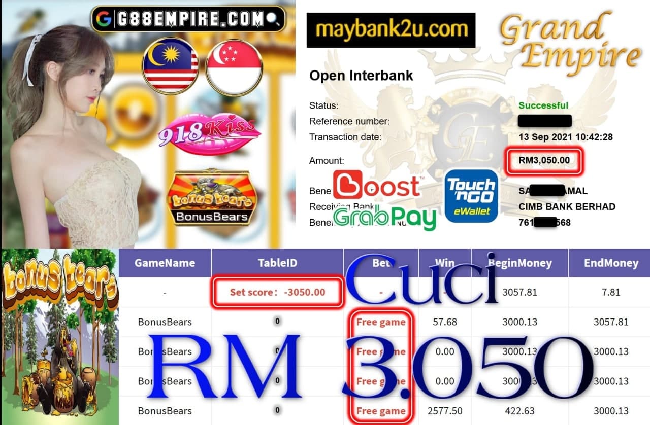 918KISS ORI - BONUSBEARS CUCI RM3,050!!!