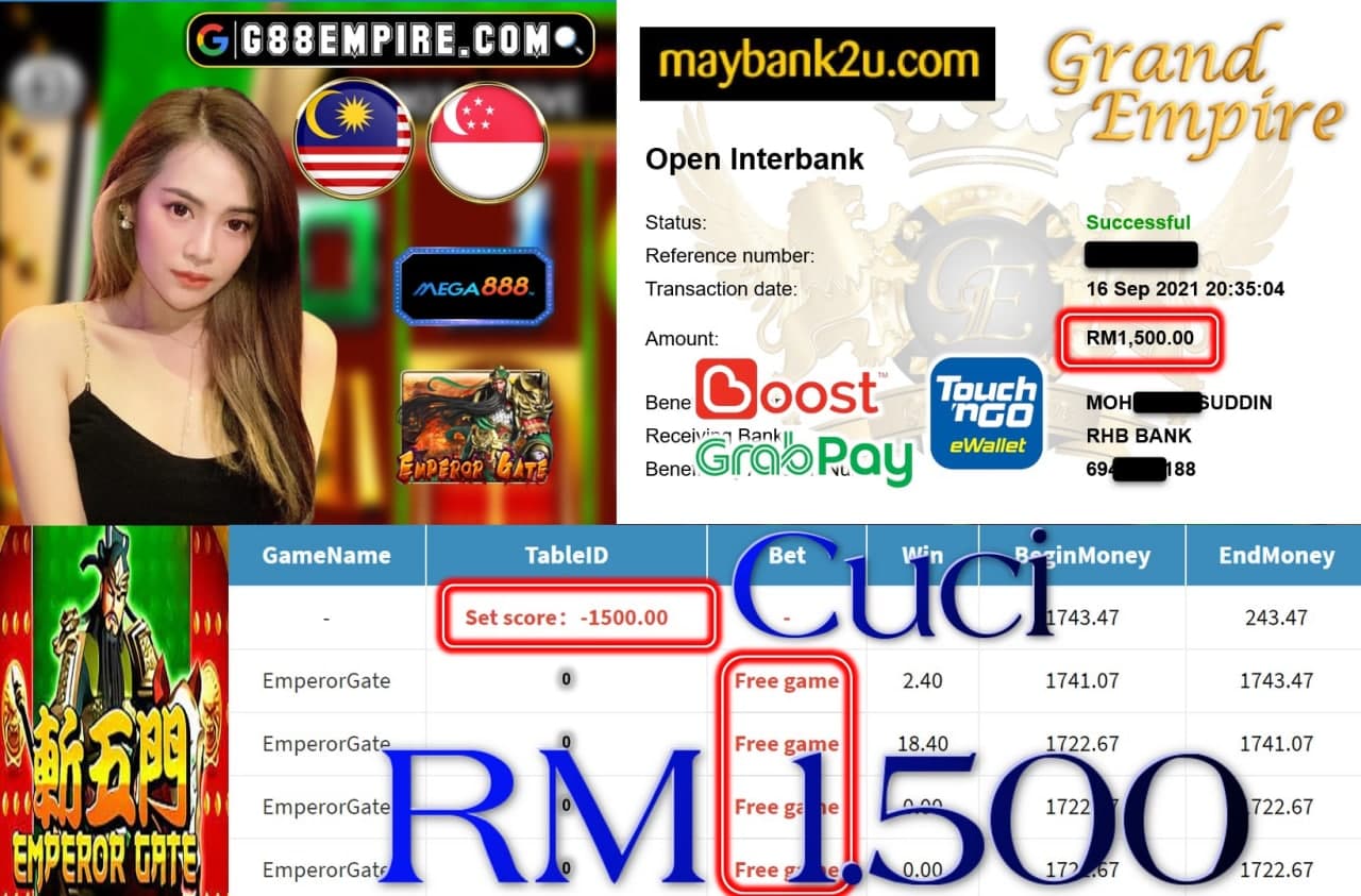 MEGA888 - EMPEROR GATE CUCI RM1,500!!!