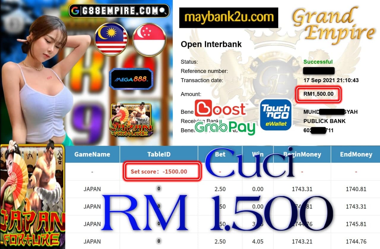 MEGA888 - JAPAN CUCI RM1,500!!!