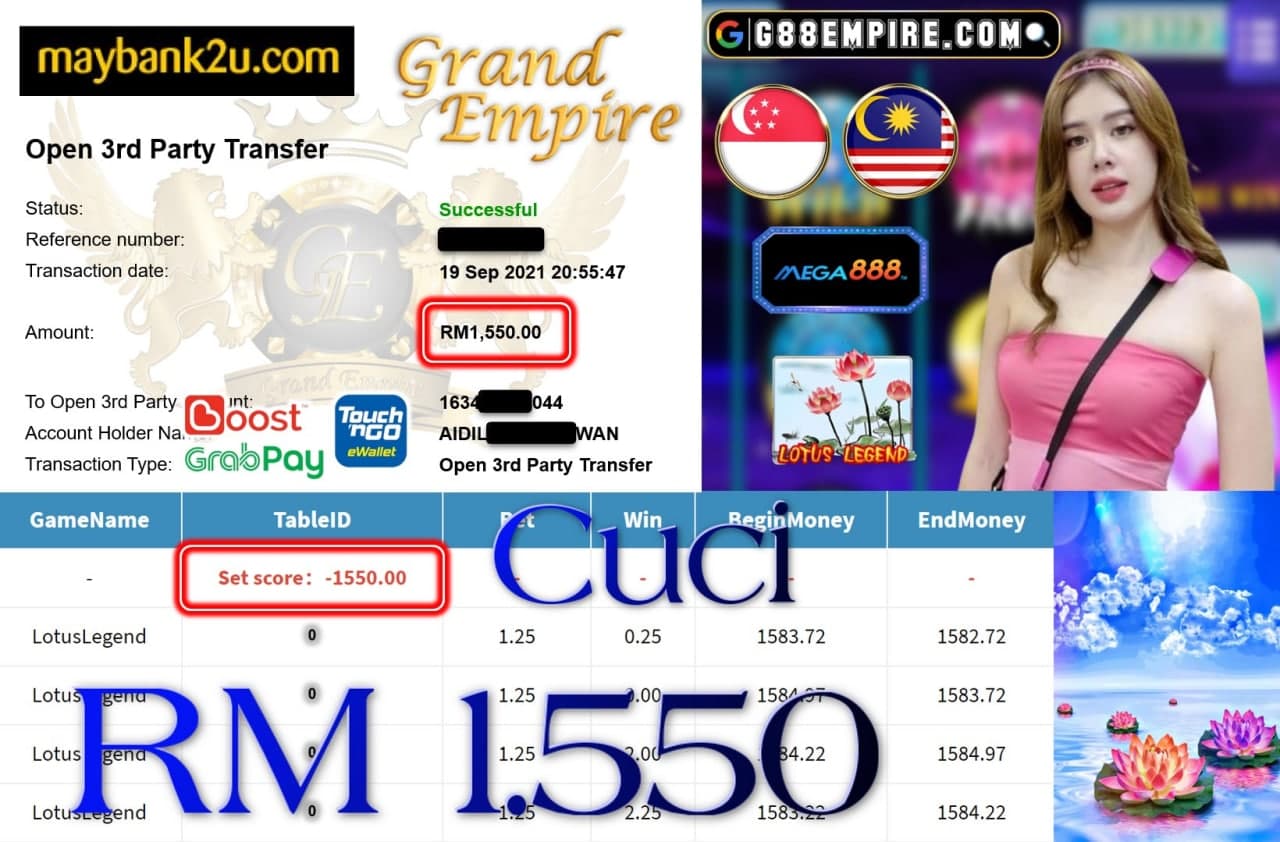 MEGA888 - LOTUSLEGEND CUCI RM1,550!!!