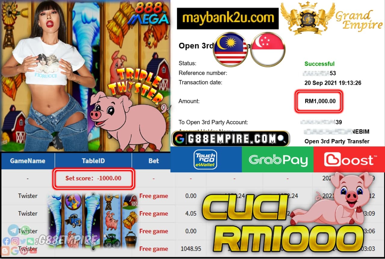 MEGA888 - TWISTER CUCI RM1,000!!!