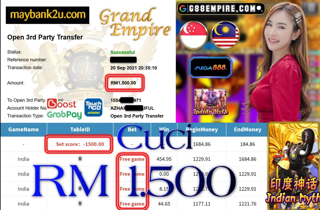 MEGA888 - INDIA MYTH CUCI RM1,500!!!