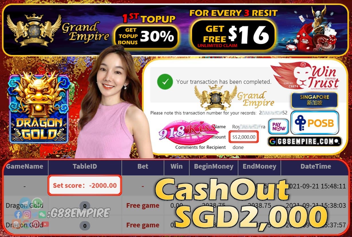 918KISS - DRAGONGOLD CASHOUT SGD2000 !!!