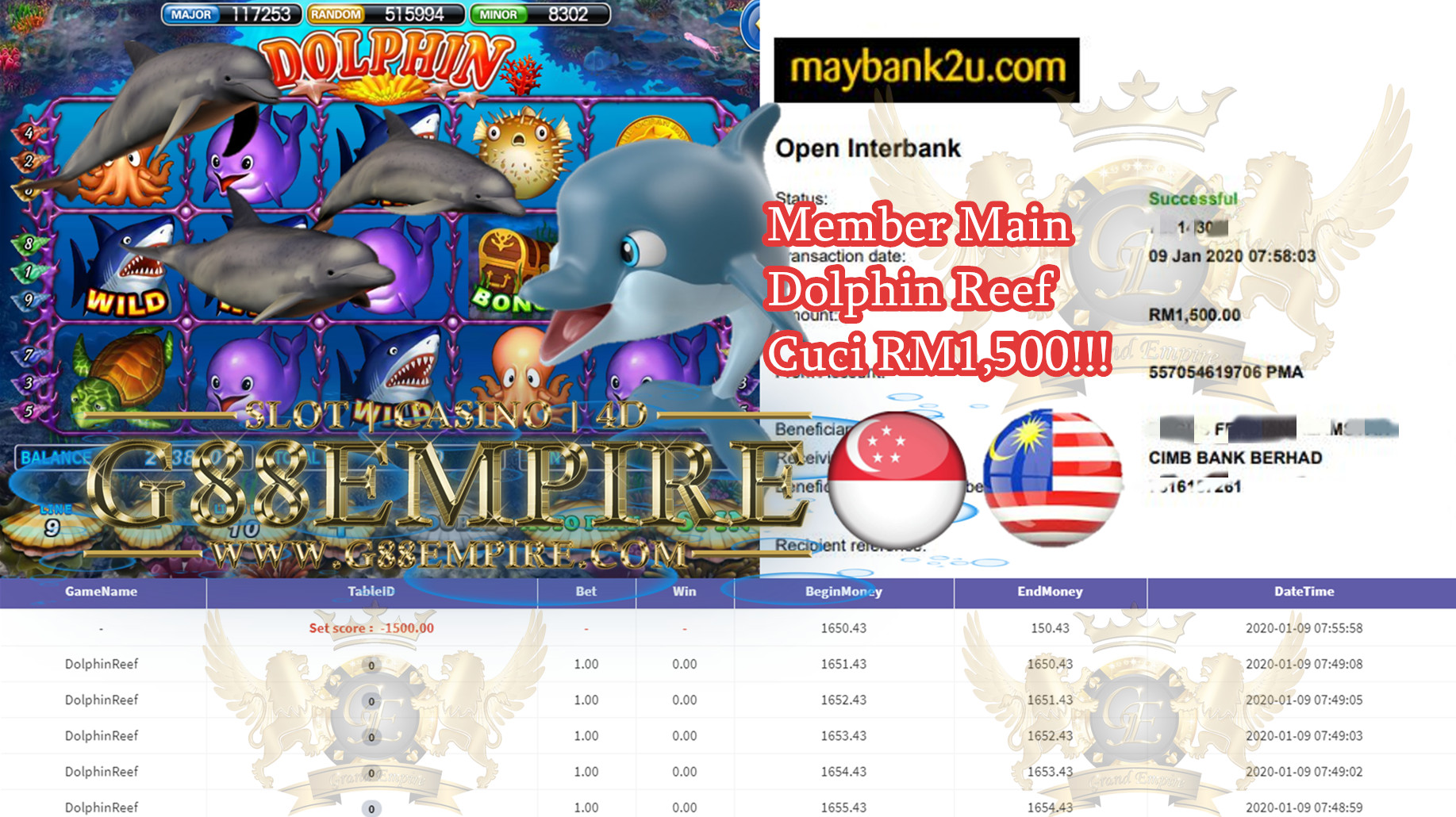 MEMBER MAIN DOLPHIN REEF CUCI RM1,500!!!