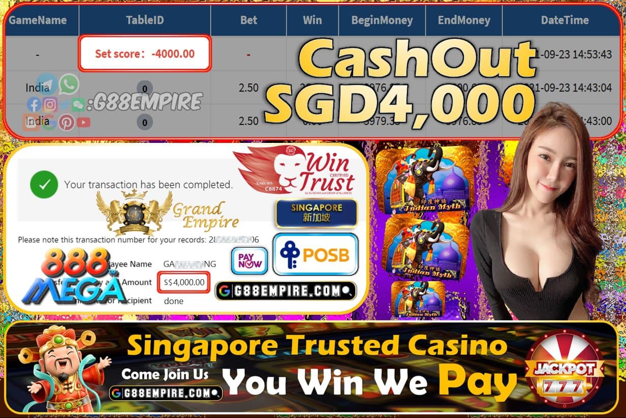 MEGA888 - INDIA CASHOUT SGD4000 !!!