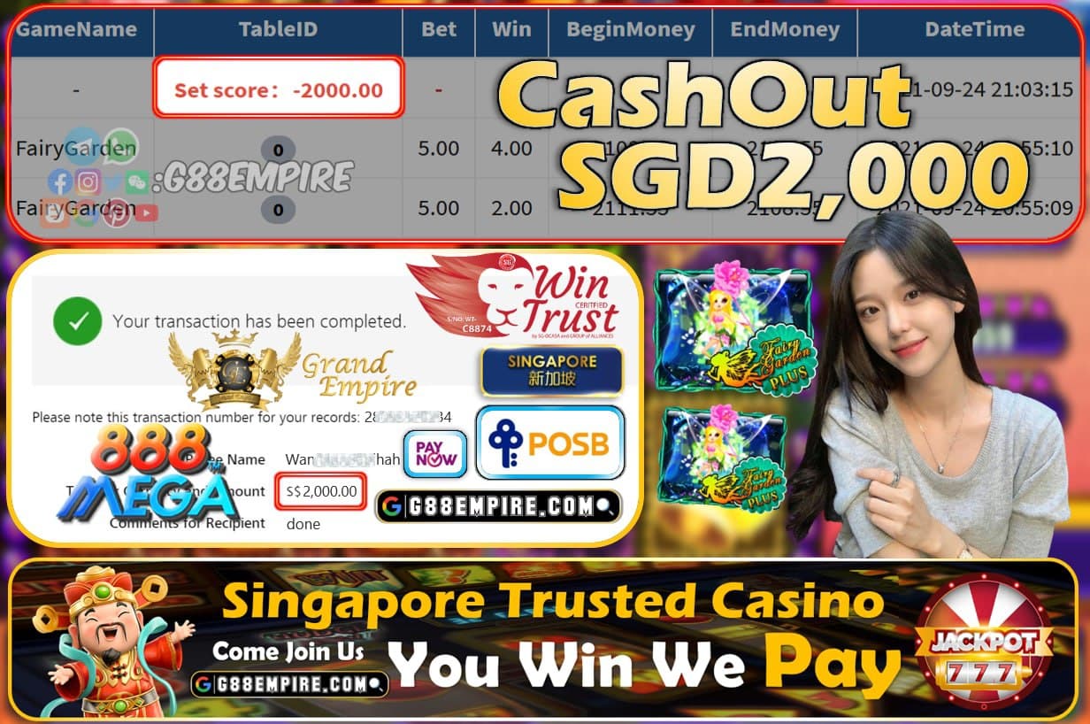 MEGA888 - FAIRYGARDEN CASHOUT SGD2000 !!!