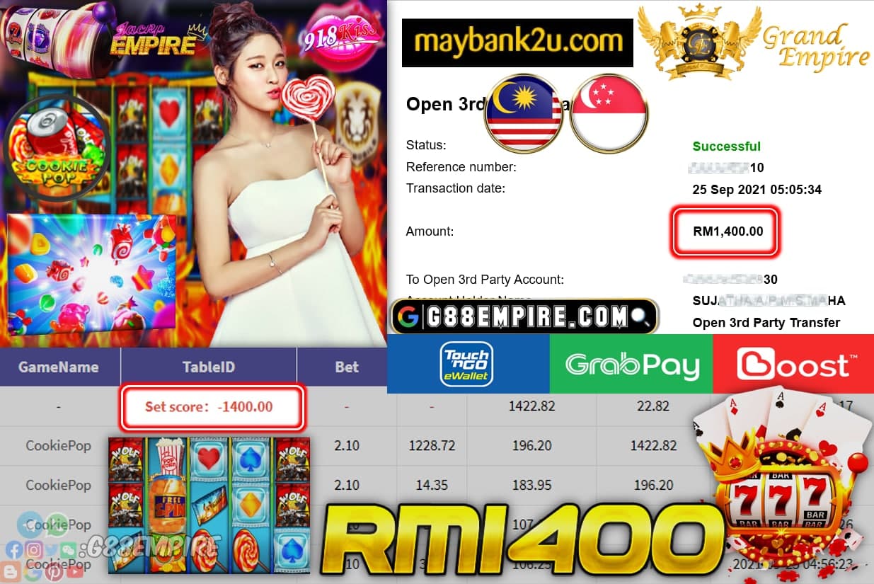 918KISS - COOKIEPOP CASHOUT RM1400 !!!