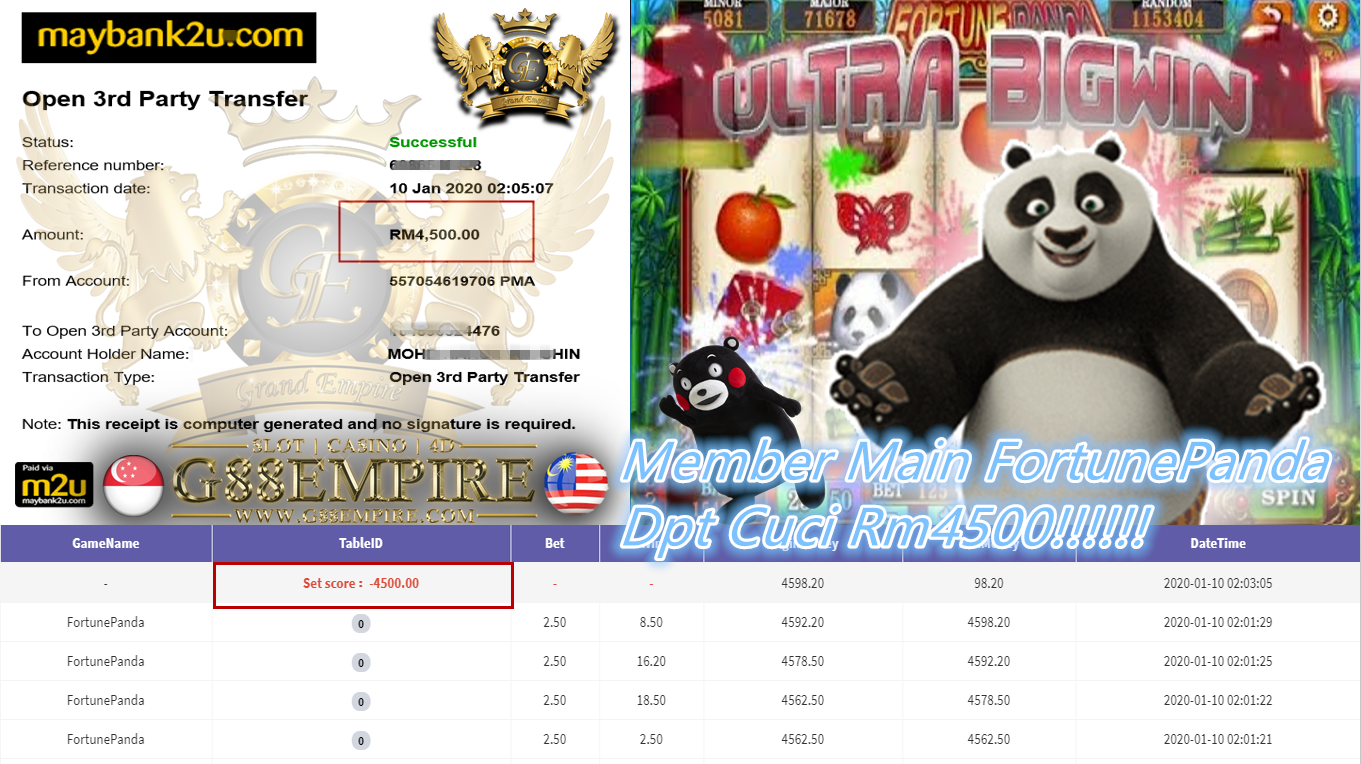 MEMBER MAIN 918KISS FORTUNEPANDA DPT CUCI RM4500!!!!!