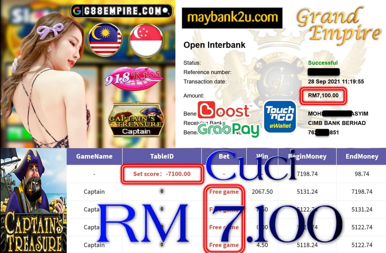 918KISS ORI  - CAPTAINTREASURE CUCI RM7,100!!!