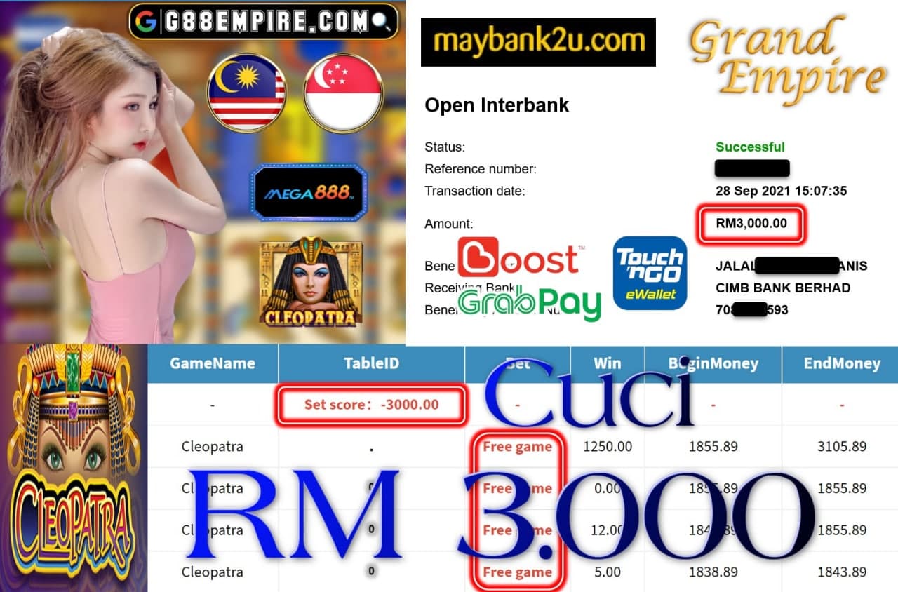 MEGA888 - CLEOPATRA CUCI RM3,000!!!