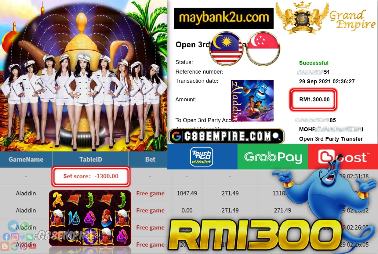 MEGA888 - ALADDIN CUCI RM1,300!!!