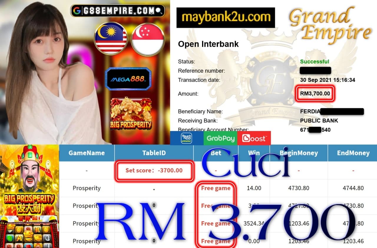 MEGA888 - BIG PROSPERITY CUCI RM3,700!!!