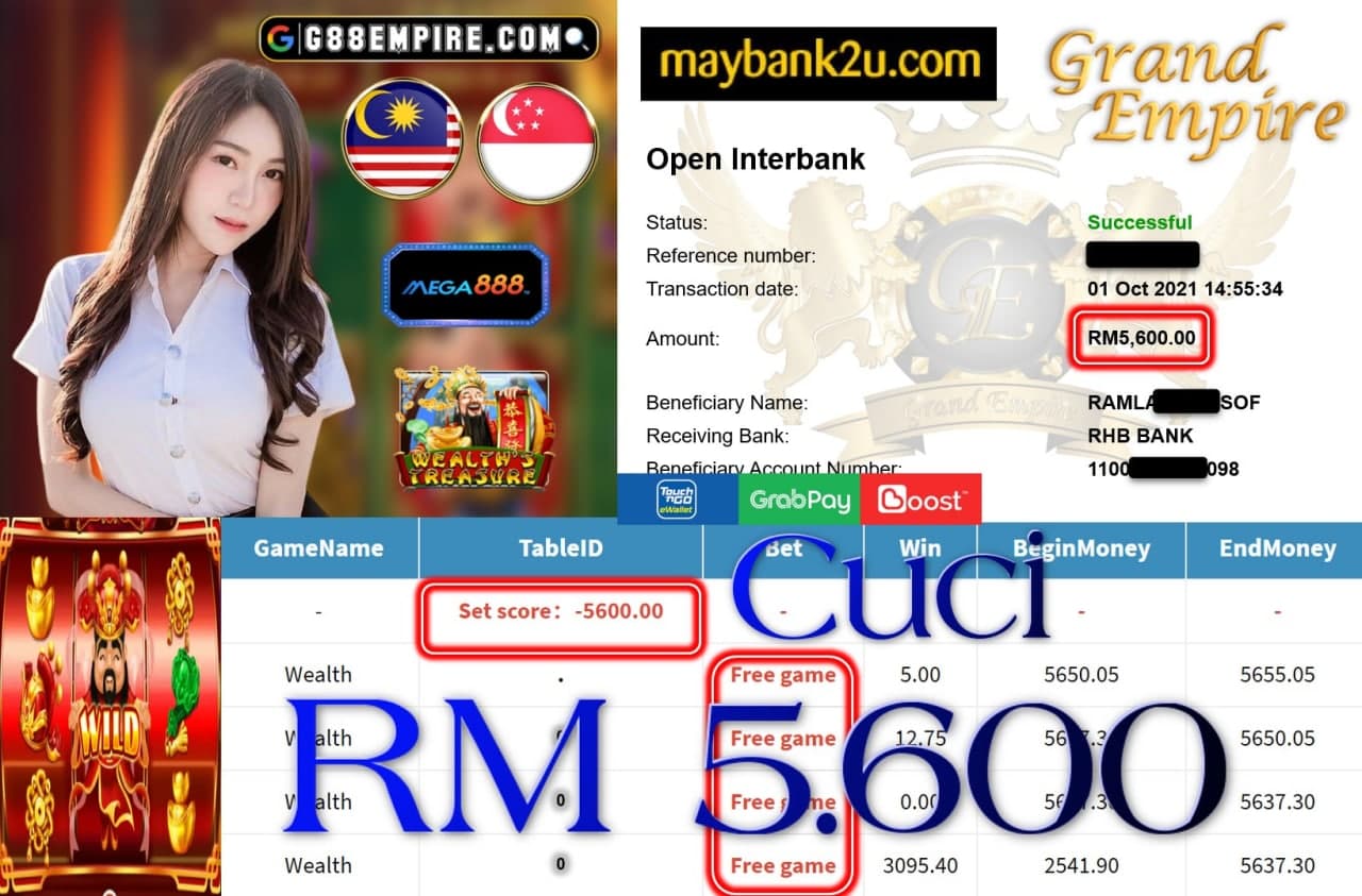 MEGA888 - WEALTH CUCI RM5,600!!!