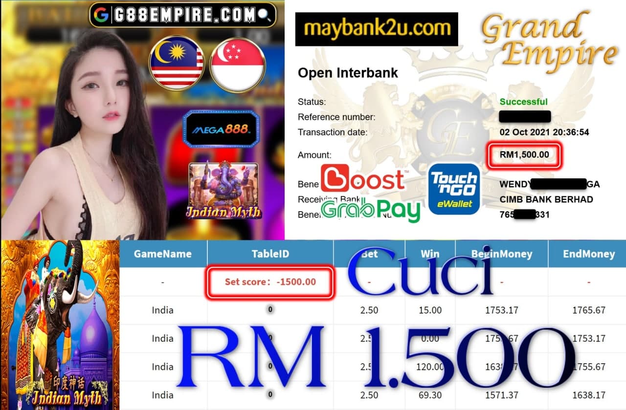 MEGA888 - INDIA MYTH CUCI RM1,500!!!