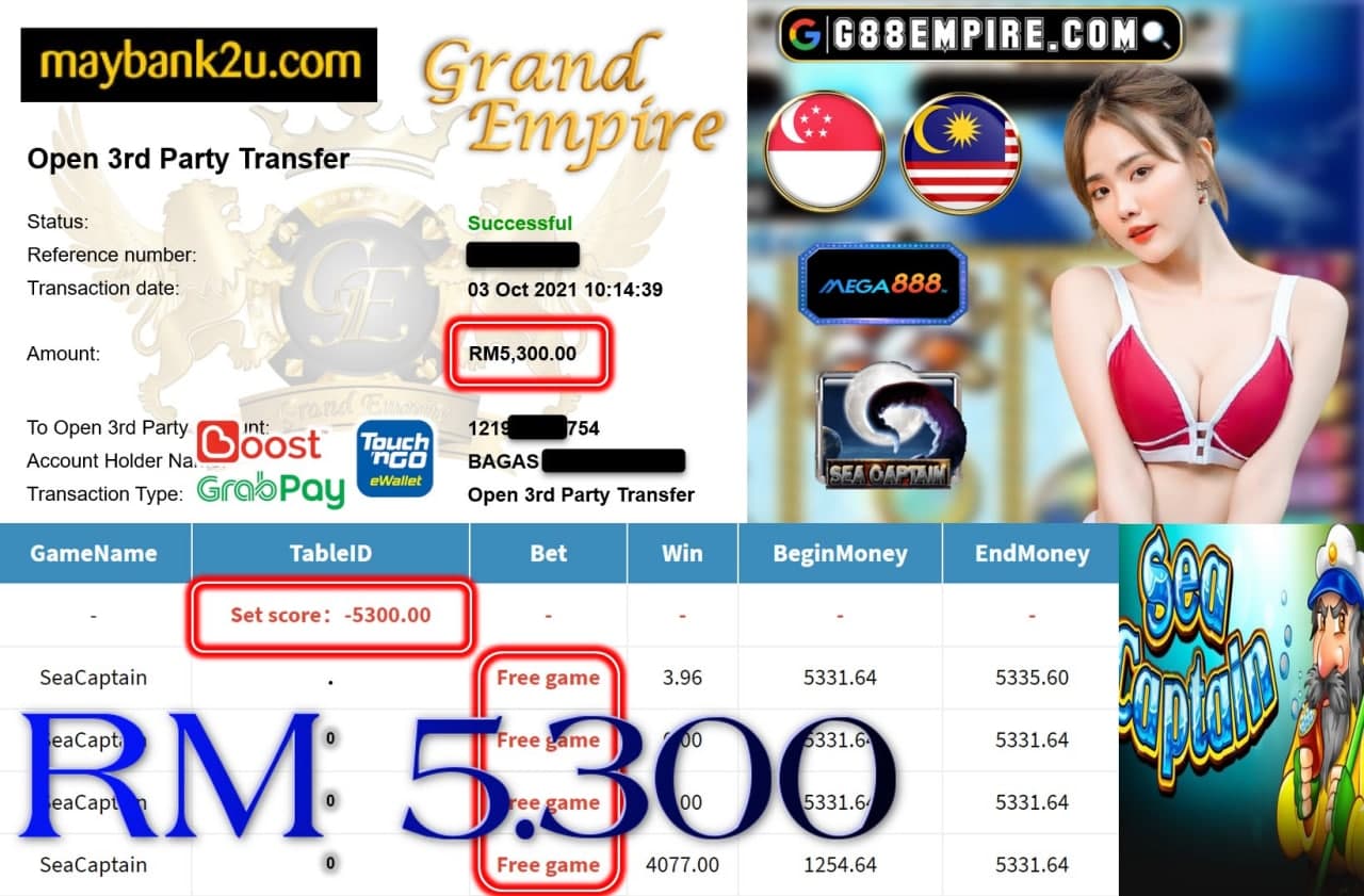 MEGA888 - SEACAPTAIN CUCI RM5,300!!!