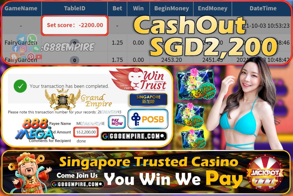 MEGA888 - FAIRYGARDEN CASHOUT SGD2200 !!!