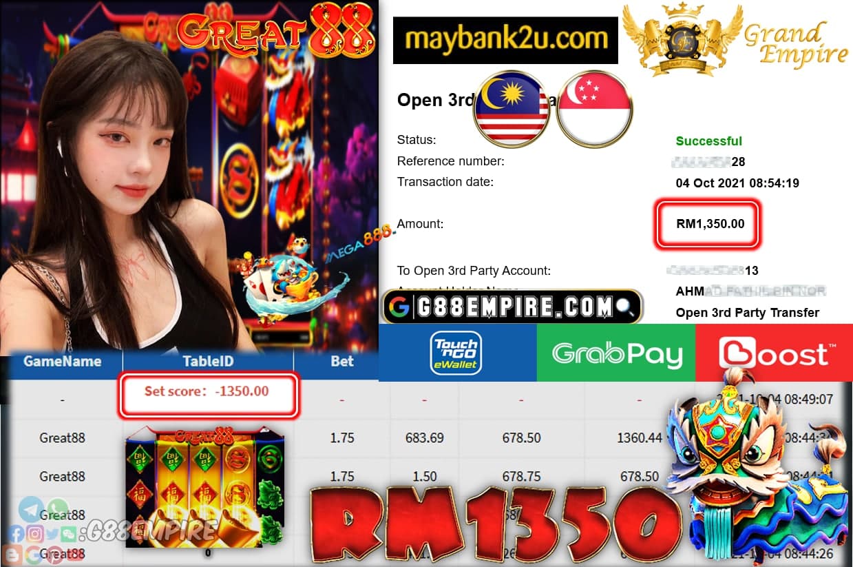 MEGA888 - GREAT88 CUCI RM1,350!!!