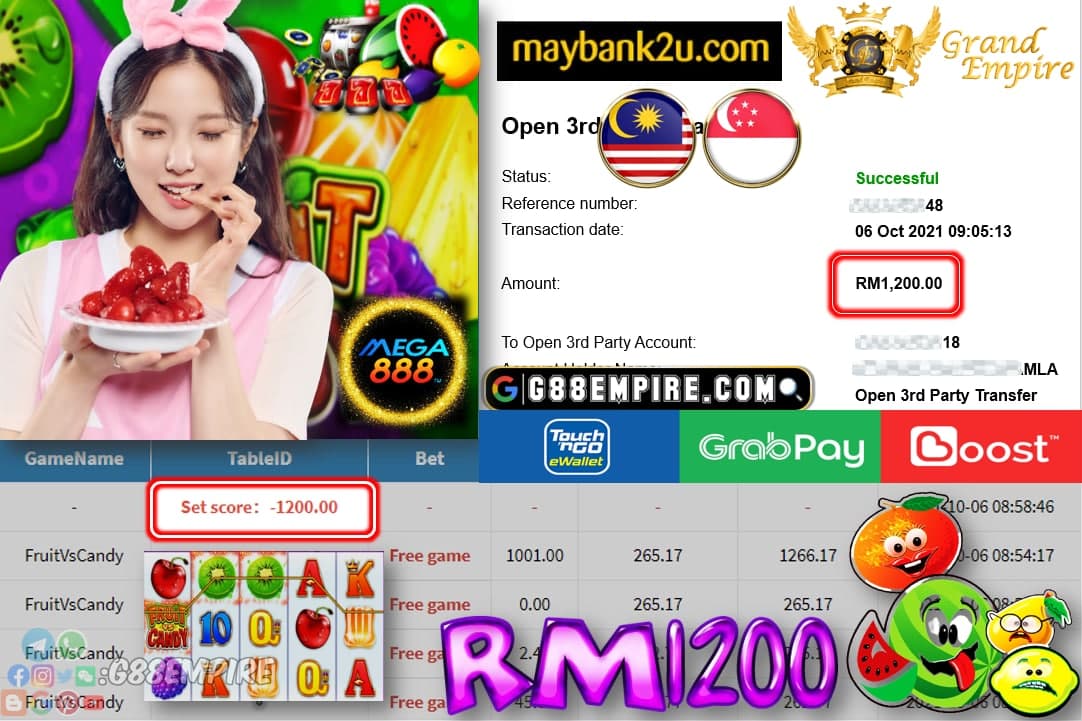 MEGA888 - FRUITVSCANDY CUCI RM1,200!!!