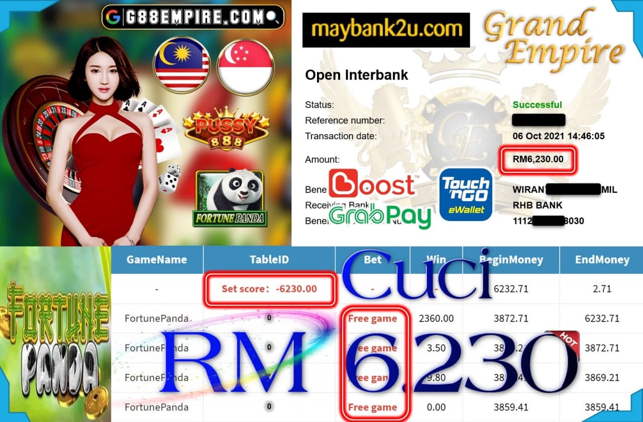 PUSSY888 - FORTUNE PANDA CUCI RM6,230!!!