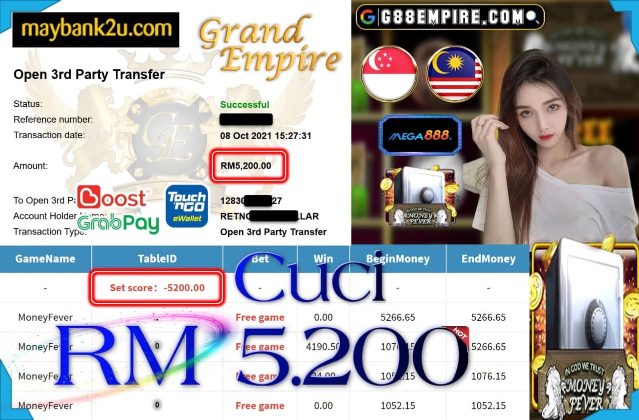 MEGA888 - MONEY FEVER CUCI RM5,200!!!