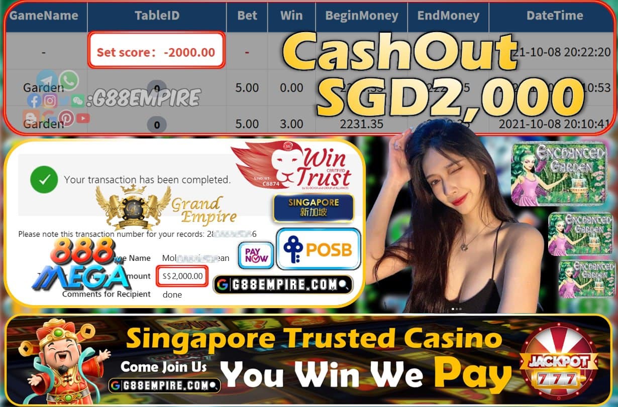 MEGA888 - GARDEN CASHOUT SGD2000 !!!