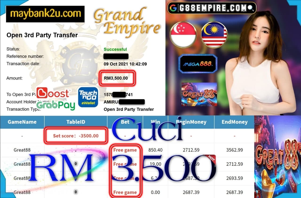 MEGA888 - GREAT88 CUCI RM3,500!!!