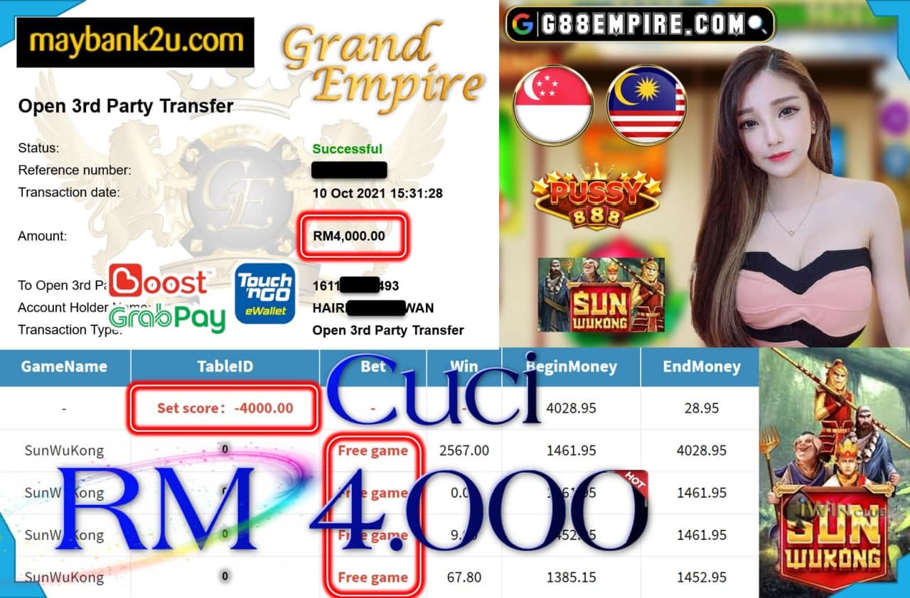 PUSSY888 - SUNWUKONG CUCI RM4,000!!!